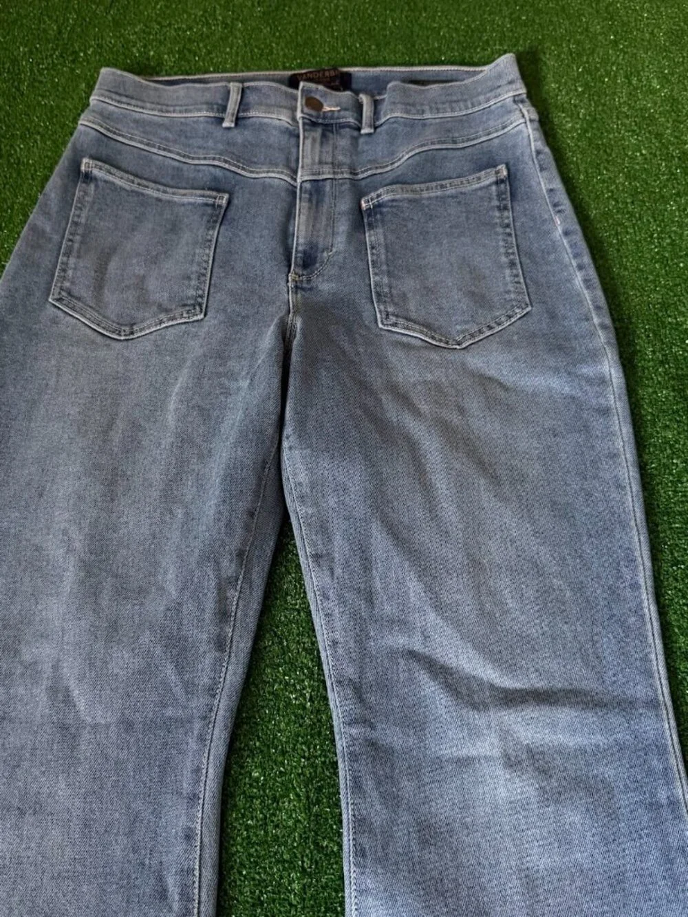 Gloria Vanderbilt Chrissie High Rise Flare Jeans Women's 31/12 Patch Pocket